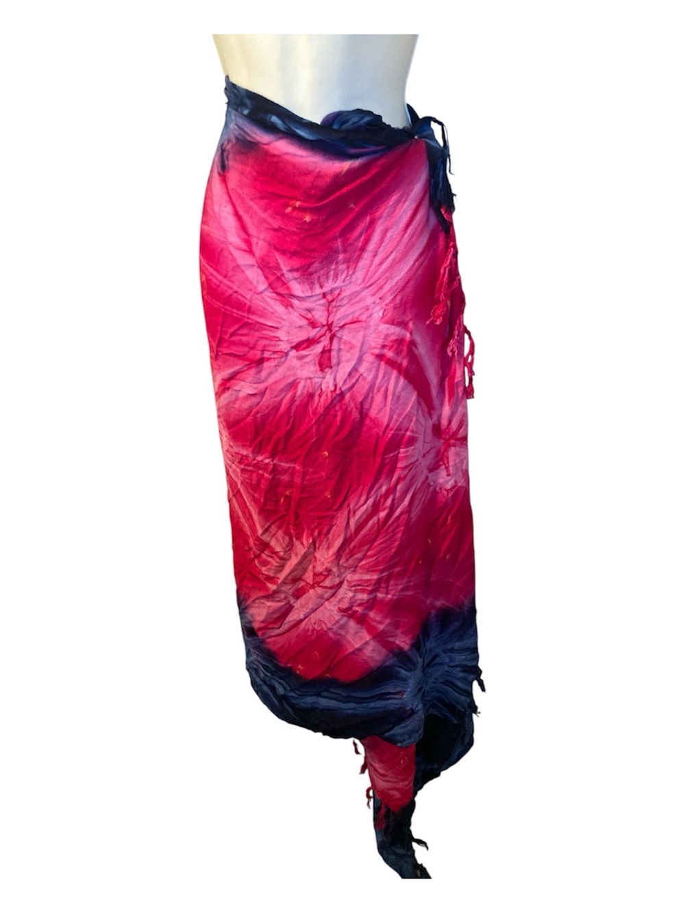 Women’s Pink and Navy Tie-Dye Sarong Cover-Up
